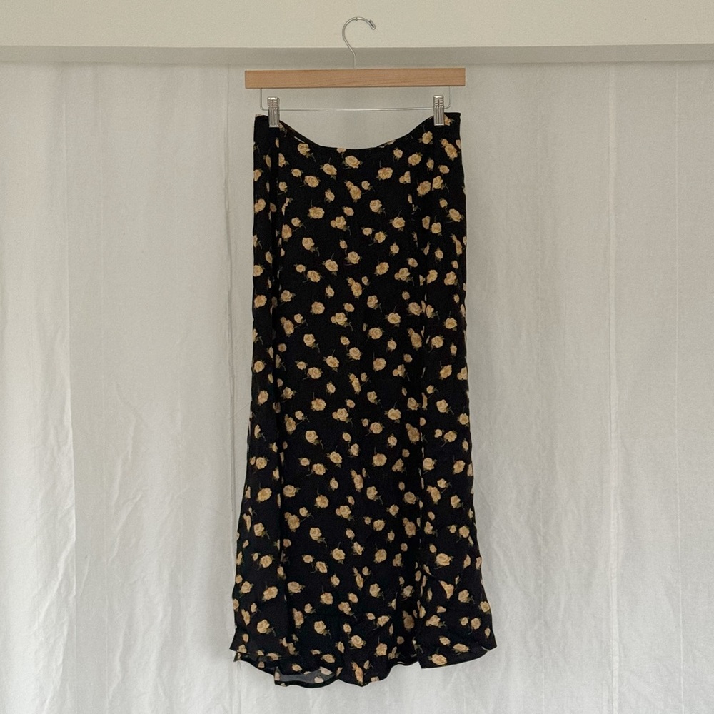 Reformation Zoe Floral Print Midi Skirt